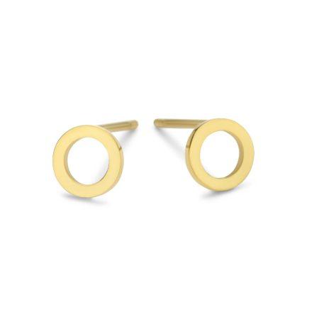 Gold plated stainless steel and waterproof Open Circle Stud Earrings