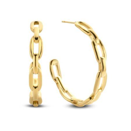Open Link Chain Hoop Earrings