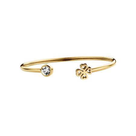 Clover And Zirconia Stone Bangle