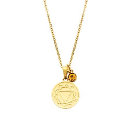 Chakra Chain Necklace With Zirconia Stone