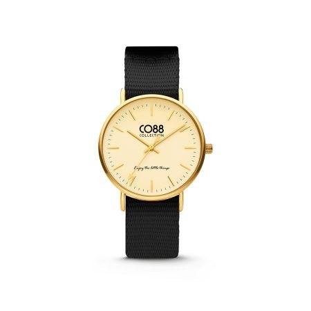 Gold Dial Watch With Black Nato Strap