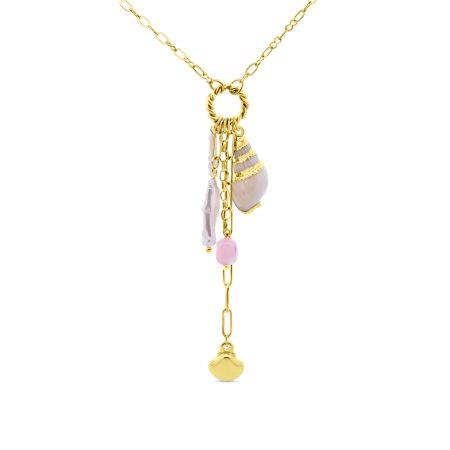 Shell Chain Necklace with Charms